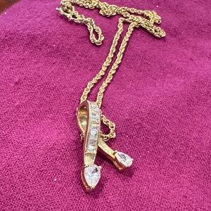 Avon Gold Necklace with Sparkling Accents